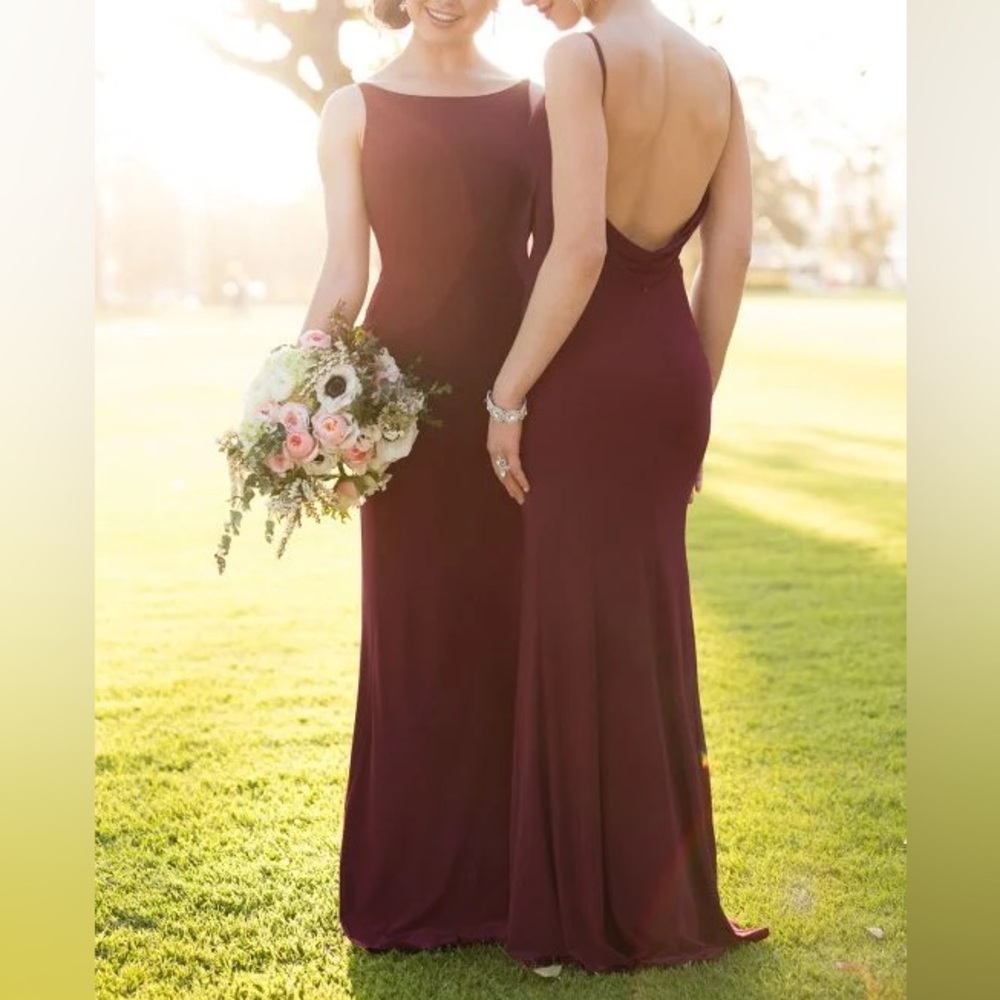 SORELLA VITA Backless Burgundy Dress